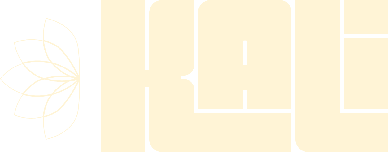 Logotipo da agência Kali em tom creme sobre fundo escuro
